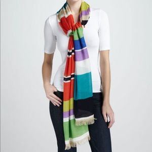 Kate Spade | Picnic Striped Silk Scarf, Multicolor